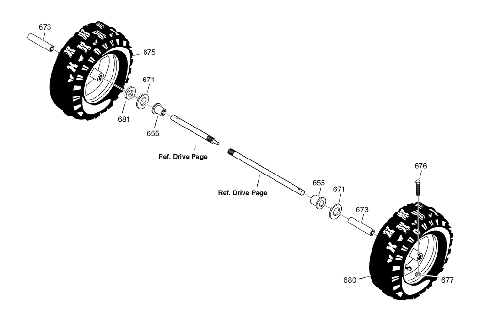 Wheels Diagram and Parts List for 1695369-6291570X54 2007 Briggs and Stratton Snow Blower